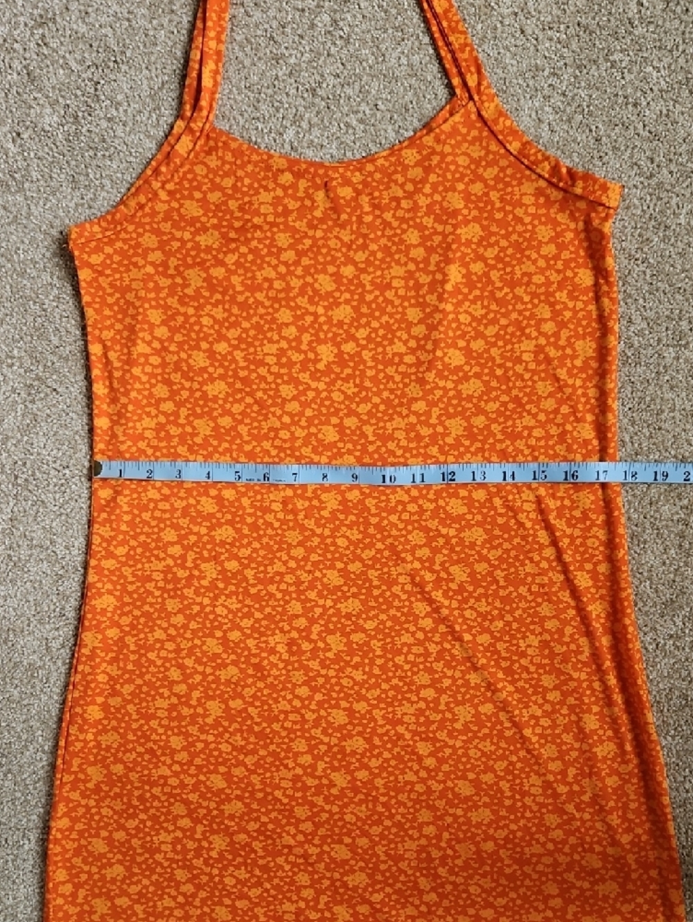Orange Floral Slip Dress - Picture 8 of 8